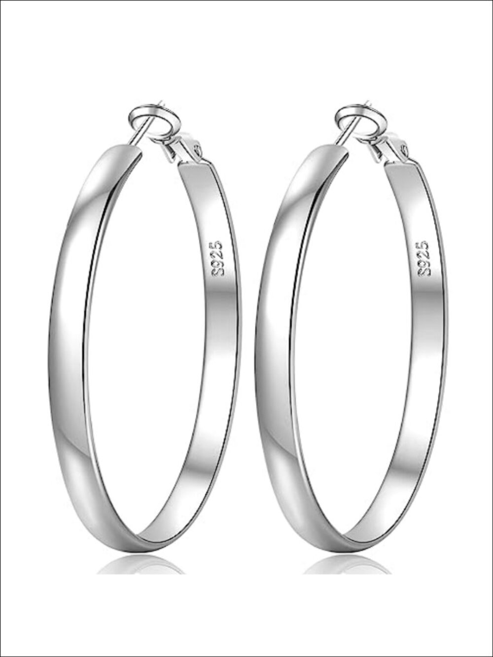 Sterling Silver Hoop Earrings 14K Real Gold Plated Hypoallergenic Lightweight